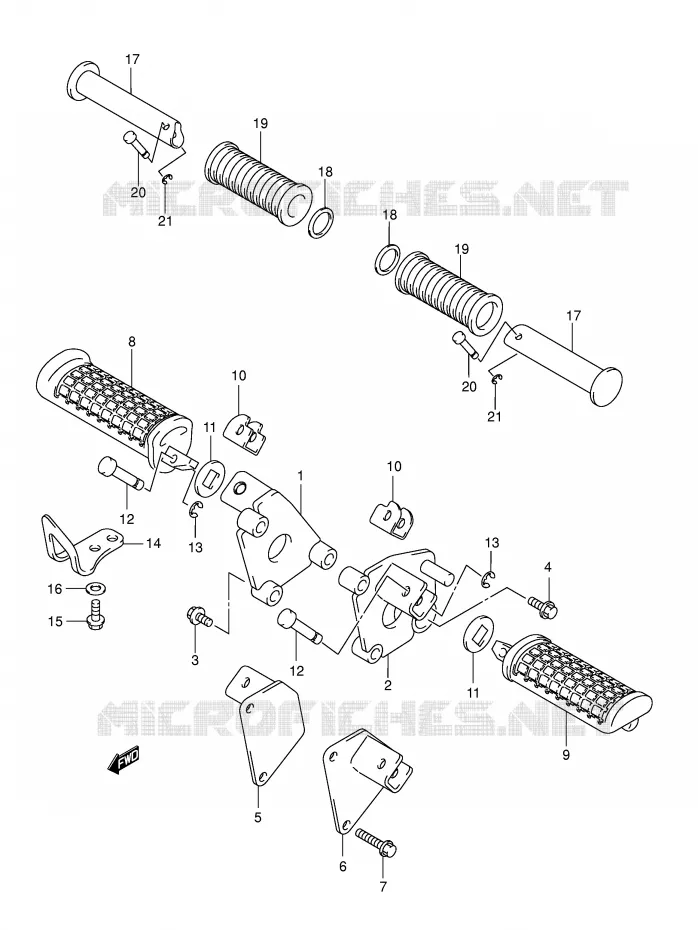 REPOSE PIED Suzuki MOTO 125 INTRUDER 2001  VL125UK1(E2)
