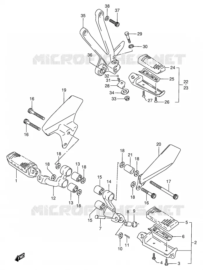 REPOSE PIED Suzuki MOTO 800 VX 1990  VX800L(E4)