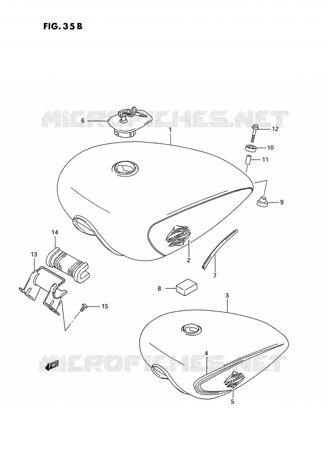 RESERVOIR D'ESSENCE (MODELE P/R) Suzuki MOTO 1400 INTRUDER 1987  VS1400GLPH(E2)