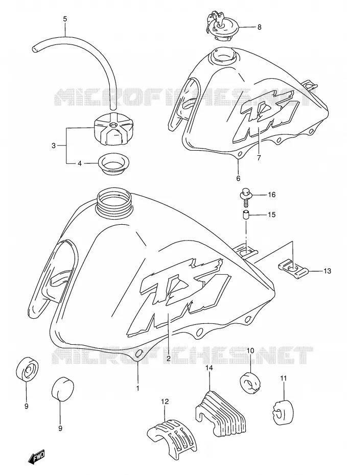 RESERVOIR D'ESSENCE (MODELE P/S) Suzuki MOTO 50 TS-W 1995  TS50WS(E6)