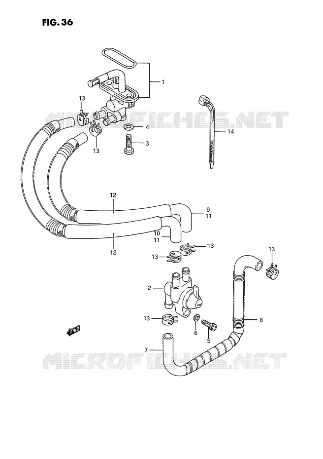 ROBINET D'ESSENCE (MODELE H/J/K/L/M/N/P/R) Suzuki MOTO 1400 INTRUDER 1992  VS1400GLFN(E2)