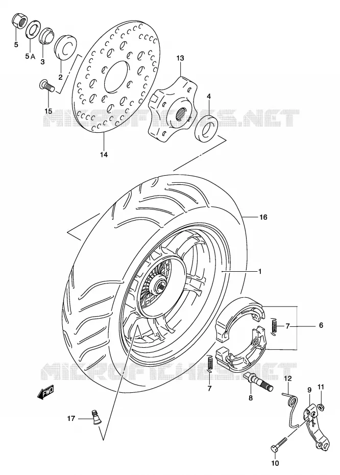 ROUE ARRIERE Suzuki SCOOTER 150 BURGMAN 2005  UH150K5(P19)