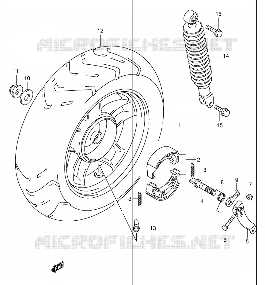 ROUE ARRIERE Suzuki SCOOTER 150 EPICURO 2001  UC150RK1(E34)