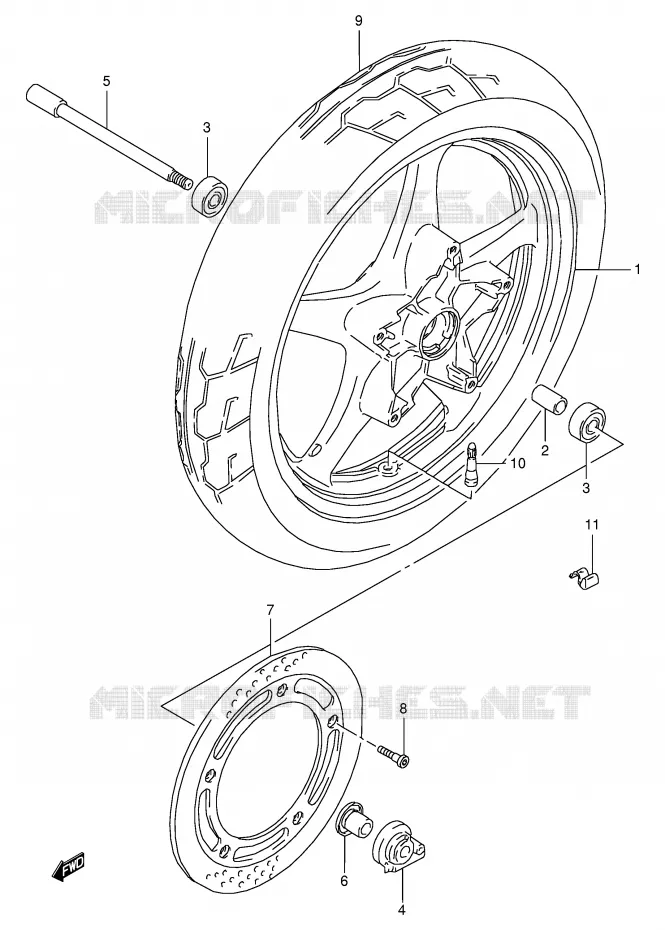 ROUE AVANT Suzuki MOTO 800 VX 1993  VX800P(E4)
