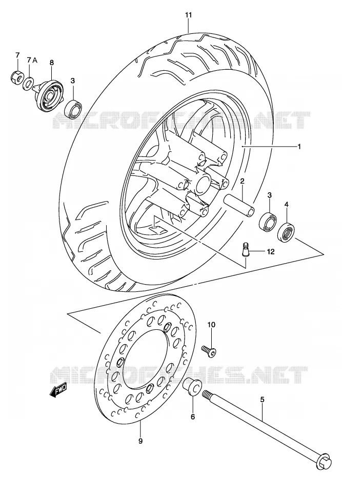 ROUE AVANT Suzuki SCOOTER 150 BURGMAN 2002  UH150K2(P19)