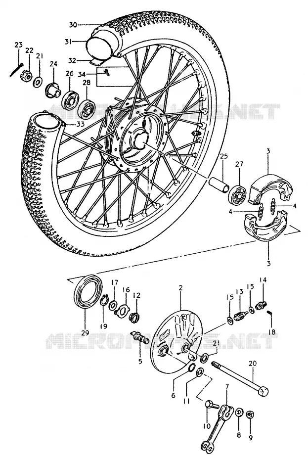 ROUE AVANT (TS50ERPDT) Suzuki MOTO 50 TS-ER 1983  TS50EERPTD(T)