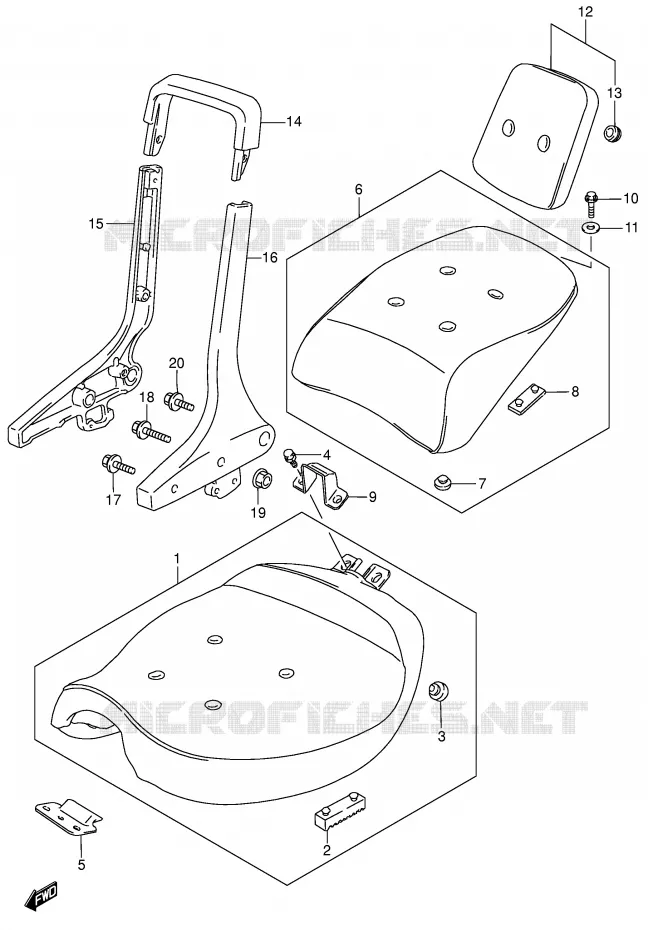 SELLE (MODELE K4) Suzuki MOTO 1400 INTRUDER 2006  VS1400K6(E3/E28)