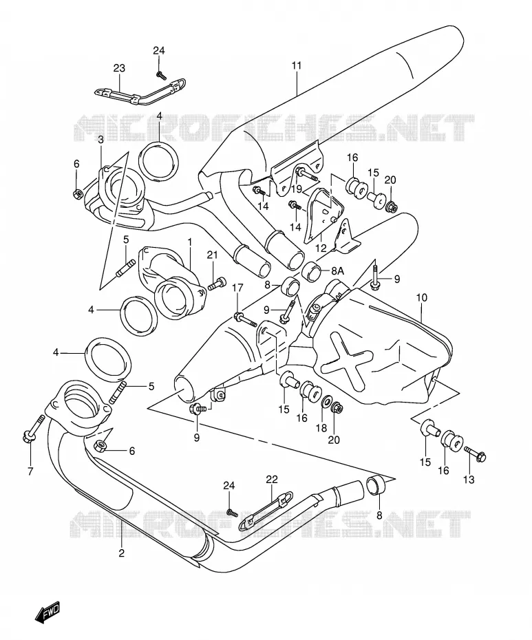 SILENCIEUX (MODELE W/X/Y) Suzuki MOTO 1500 INTRUDER 2000  VL1500Y(E2)