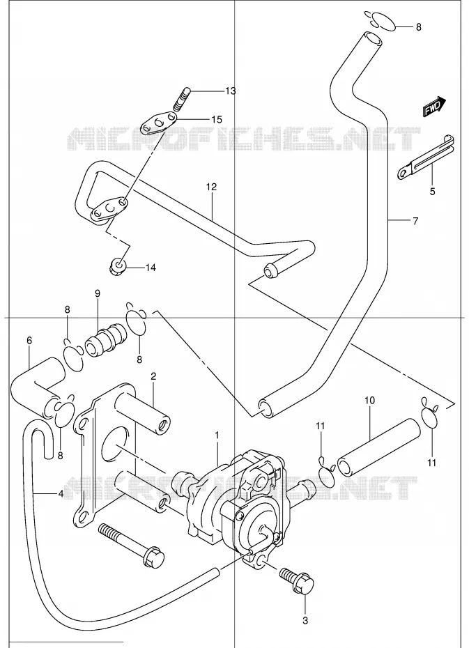 SYSTEME RECYCLAGE GAZ ECHAPPEMENT (UC150RY) Suzuki SCOOTER 150 EPICURO 1999  UC150X(E34)