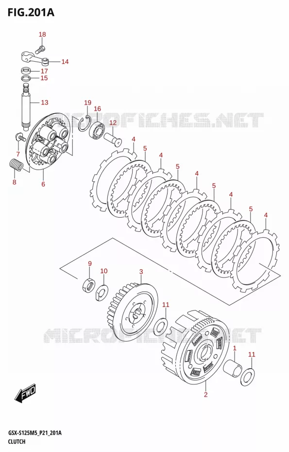 EMBRAYAGE Suzuki MOTO 125 GSX-S 2025  GSX-S125RL / GSX-S125RLX M5 (P21)