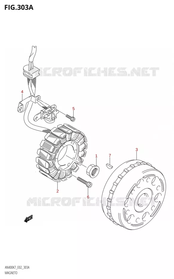 ALLUMAGE ROTOR - STATOR Suzuki SCOOTER 400 BURGMAN 2007  AN400K7(E2)