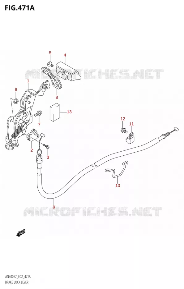 FREIN DE PARKING Suzuki SCOOTER 400 BURGMAN 2007  AN400K7(E2)