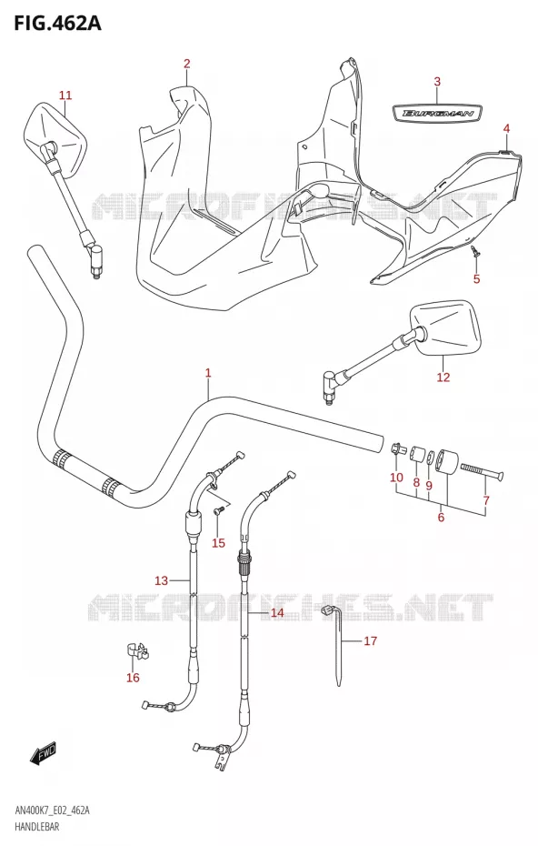 GUIDON Suzuki SCOOTER 400 BURGMAN 2007  AN400K7(E2)