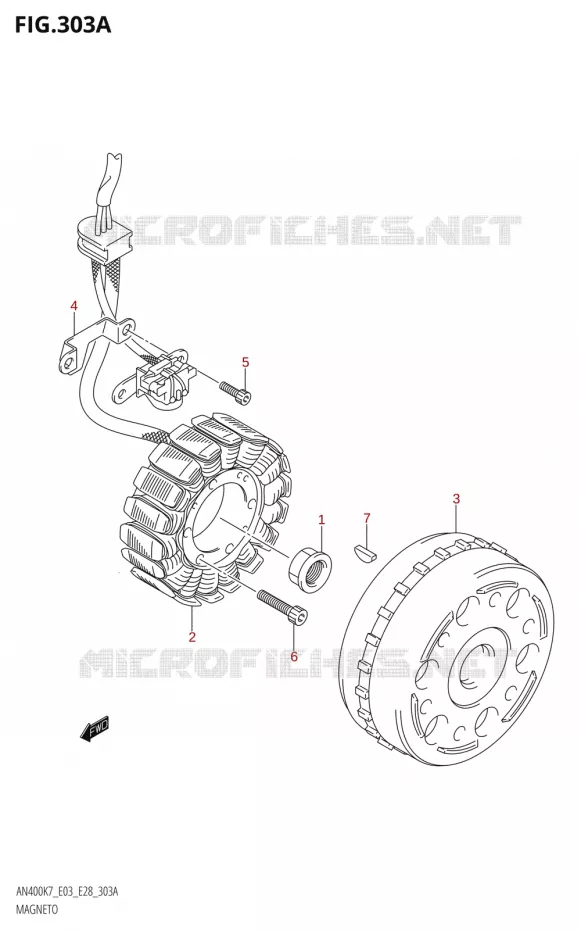 ALLUMAGE ROTOR - STATOR (K7) Suzuki SCOOTER 400 BURGMAN 2007  AN400 K7 (E03,E28,E33)