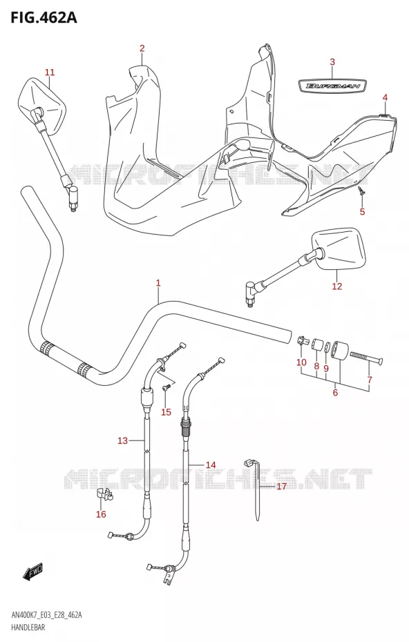 GUIDON Suzuki SCOOTER 400 BURGMAN 2007  AN400 K7 (E03,E28,E33)
