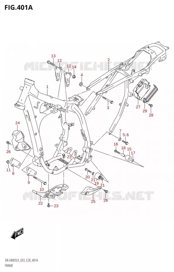 CADRE Suzuki MOTO 400 DR-Z 2019  DR-Z400S L9 (E28)