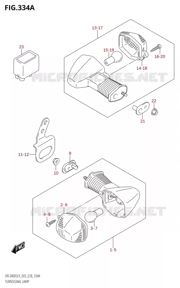 CLIGNOTANTS Suzuki MOTO 400 DR-Z 2019  DR-Z400S L9 (E28)