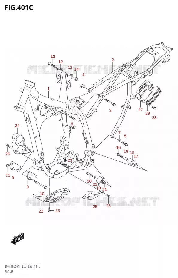 CADRE Suzuki MOTO 400 DR-Z 2021  DR-Z400S 2021 M1 (E28)