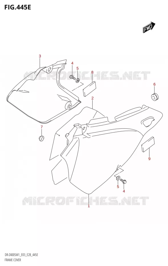 CARENAGES (DR-Z400S:E03,E28) Suzuki MOTO 400 DR-Z 2021  DR-Z400S 2021 M1 (E28)