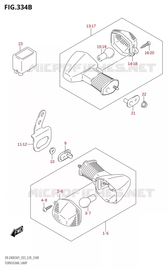 CLIGNOTANTS Suzuki MOTO 400 DR-Z 2021  DR-Z400S 2021 M1 (E28)