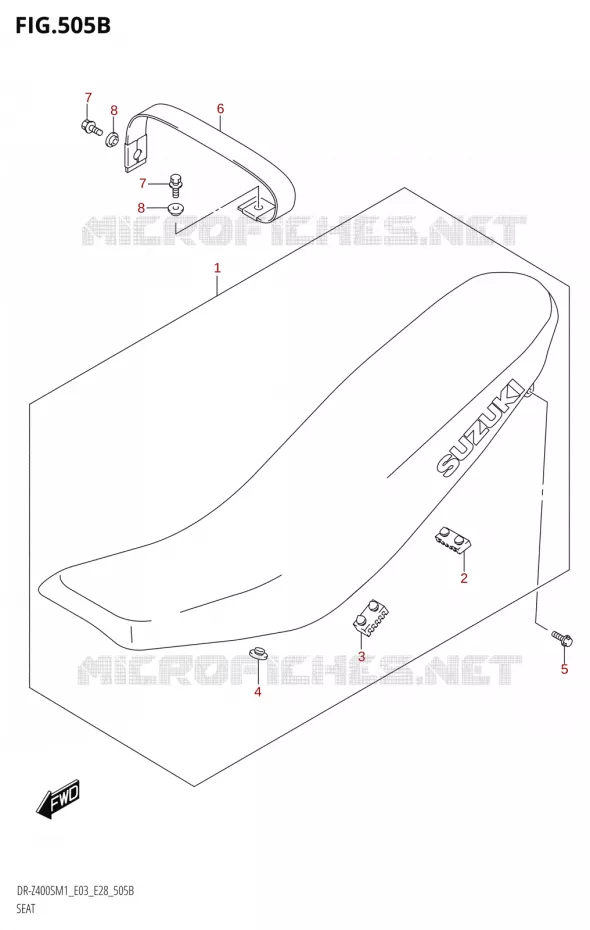 SELLE (DR-Z400S) Suzuki MOTO 400 DR-Z 2021  DR-Z400S 2021 M1 (E28)