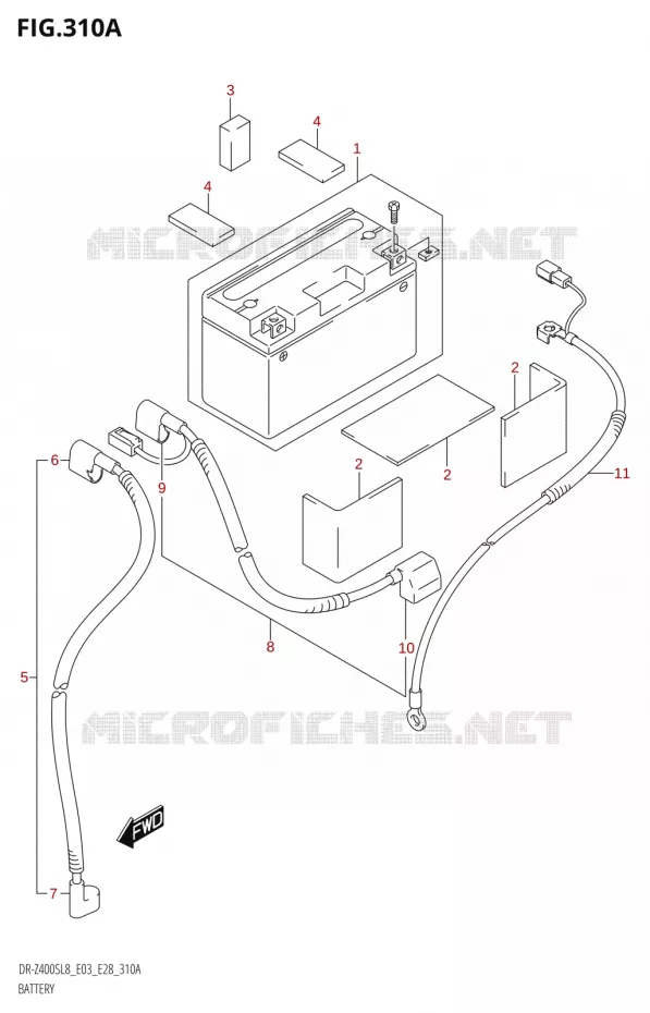 BATTERIE Suzuki MOTO 400 DR-Z 2018  DR-Z400S 2018 L8 (E28)