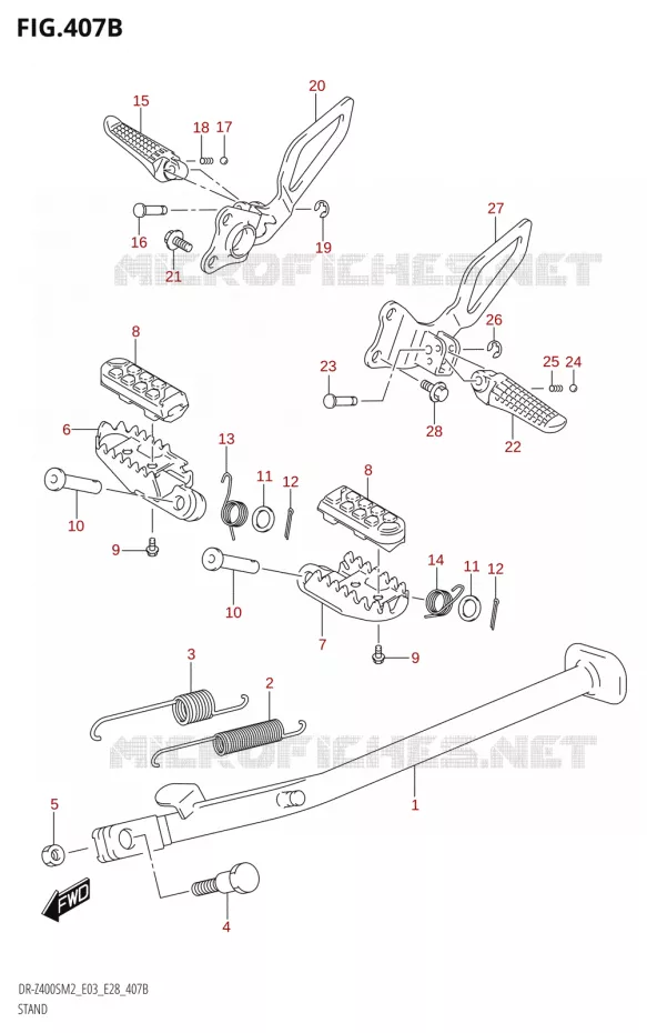 BEQUILLE (DR-Z400SM) Suzuki MOTO 400 DR-Z 2022  DR-Z400S 2022 M2 (E28)