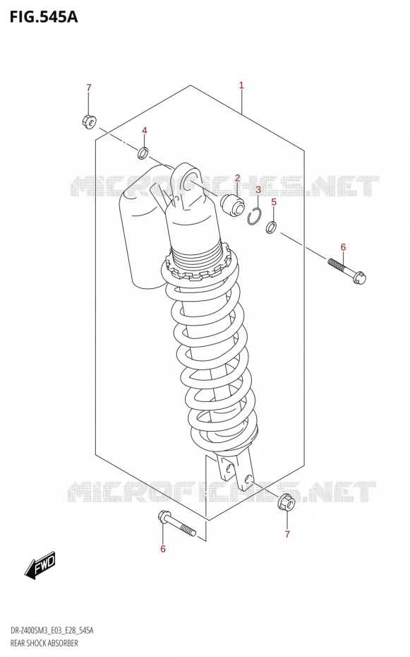 AMORTISSEUR ARRIERE (DR-Z400S:M3:E03) Suzuki MOTO 400 DR-Z 2023  DR-Z400SM3 E28 2023 M3