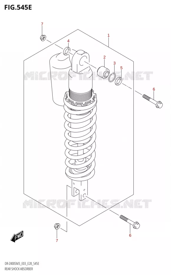 AMORTISSEUR ARRIERE (DR-Z400SM:M3:E28) Suzuki MOTO 400 DR-Z 2023  DR-Z400SM3 E28 2023 M3