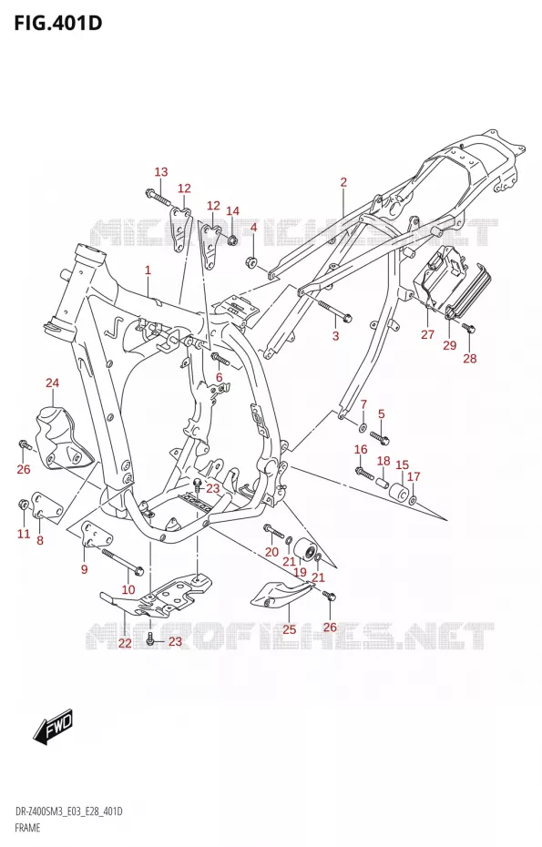 CADRE (DR-Z400SM:M3:E03) Suzuki MOTO 400 DR-Z 2023  DR-Z400SM3 E28 2023 M3