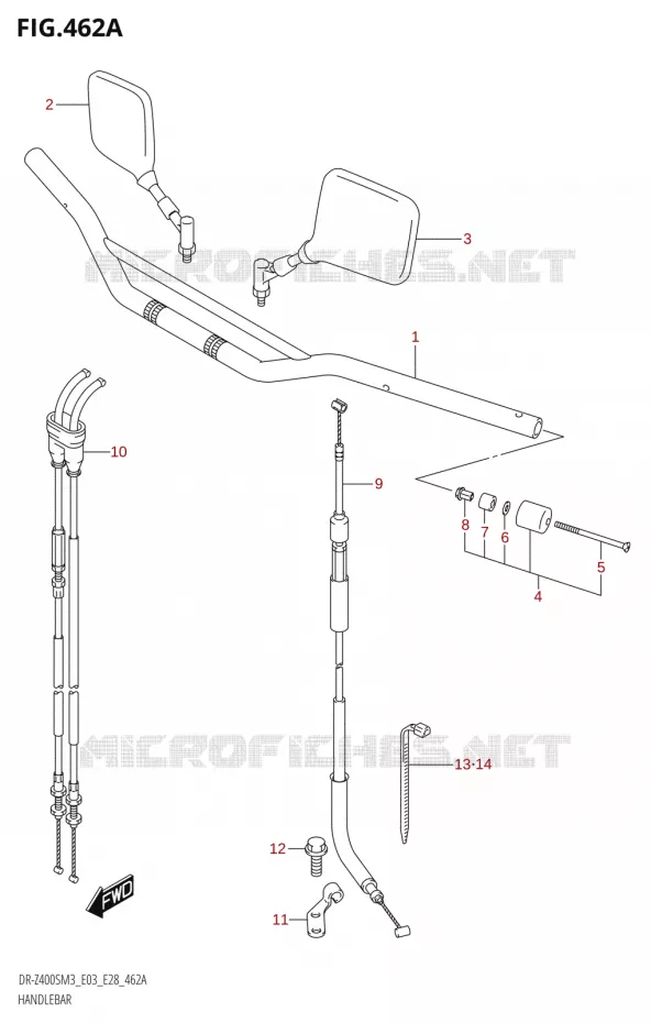 GUIDON (DR-Z400S:M3:E03) Suzuki MOTO 400 DR-Z 2023  DR-Z400SM3 E28 2023 M3