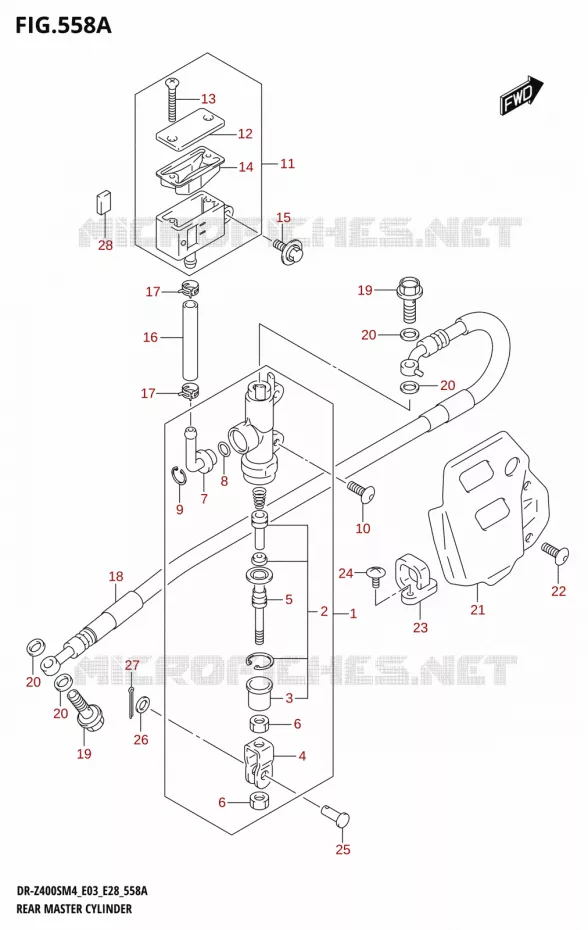 MAITRE CYLINDRE DE FREIN ARRIERE (DR-Z400S) Suzuki MOTO 400 DR-Z 2024  DR-Z400S 2024 M4