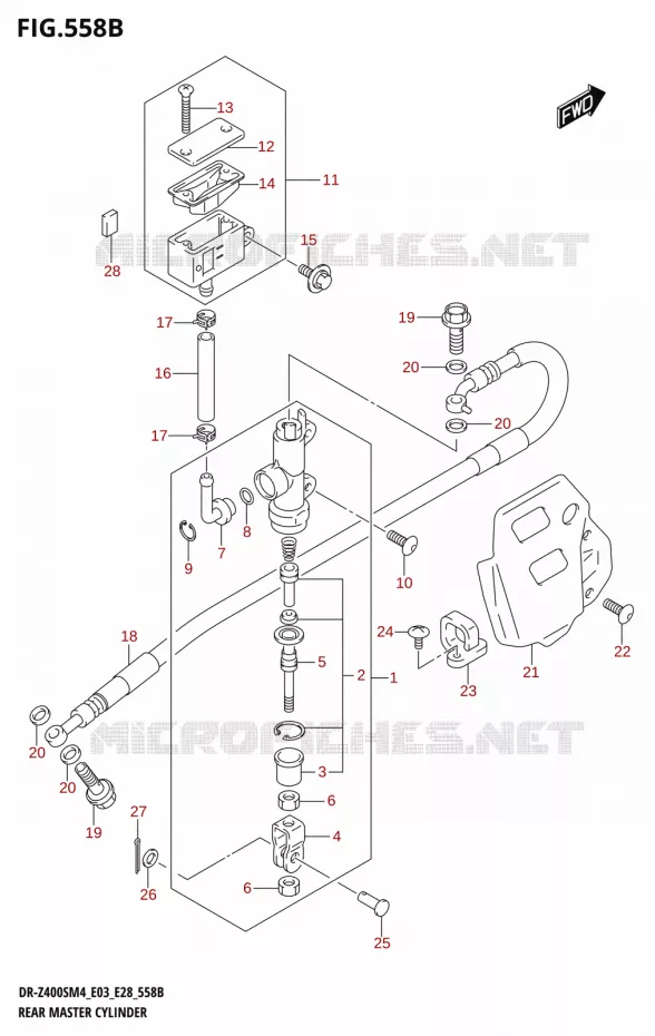 MAITRE CYLINDRE DE FREIN ARRIERE (DR-Z400SM) Suzuki MOTO 400 DR-Z 2024  DR-Z400S 2024 M4