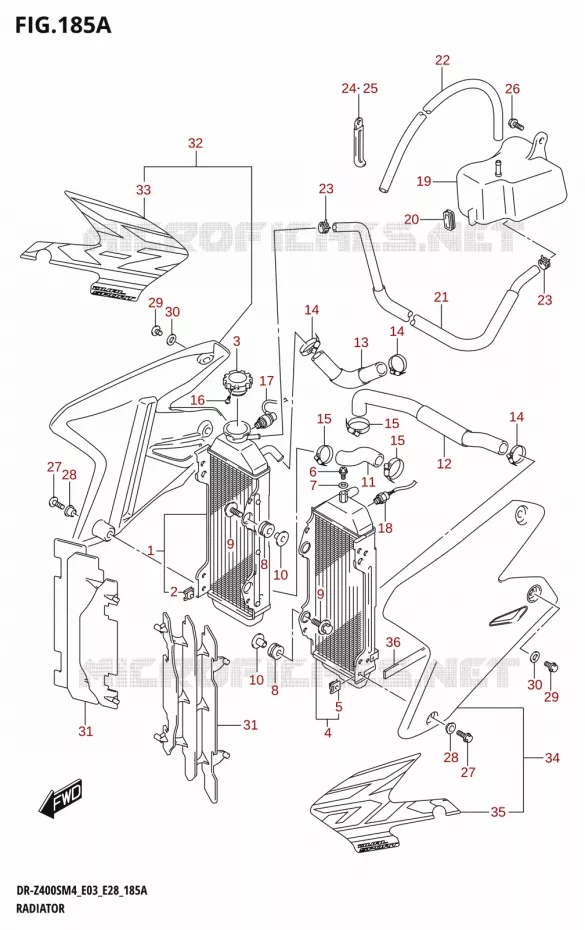RADIATEUR (DR-Z400S) Suzuki MOTO 400 DR-Z 2024  DR-Z400S 2024 M4