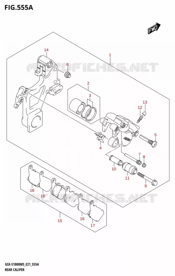 ETRIER DE FREIN ARRIERE Suzuki MOTO 1000 GSX-S 2025  GSX-S1000RQM5 E21 2025 M5 (E21)
