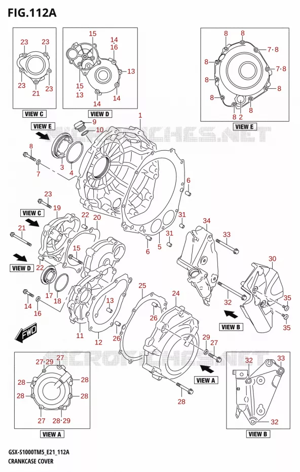 COUVERCLES DE CARTERS Suzuki MOTO 1000 GSX-S 2025  GSX-S1000TRQM5 E21 2025 M5 (E21)