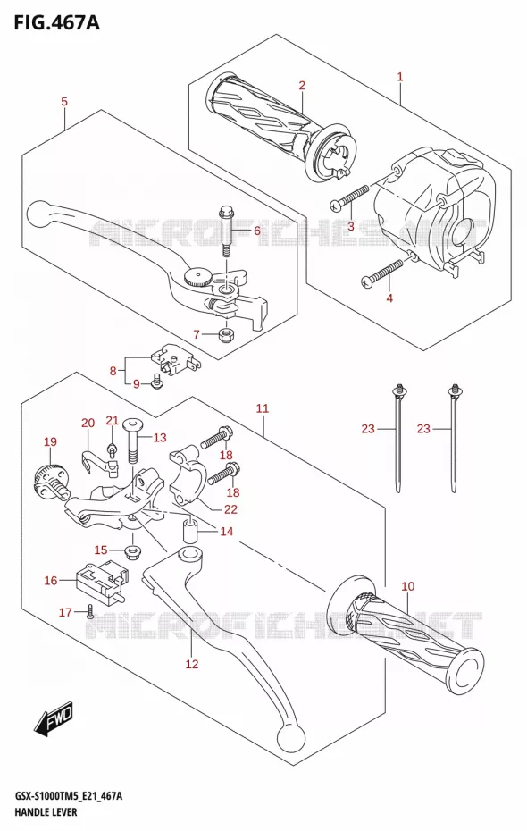 LEVIERS - POIGNEES Suzuki MOTO 1000 GSX-S 2025  GSX-S1000TRQM5 E21 2025 M5 (E21)