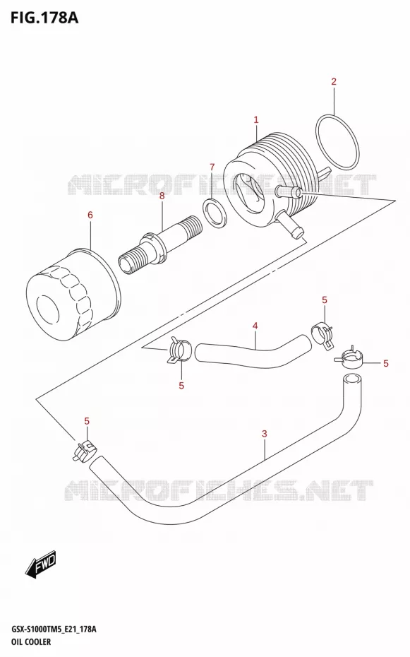 RADIATEUR D'HUILE Suzuki MOTO 1000 GSX-S 2025  GSX-S1000TRQM5 E21 2025 M5 (E21)