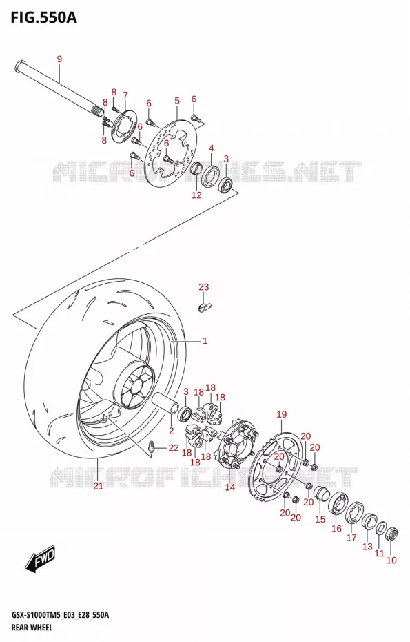 ROUE ARRIERE Suzuki MOTO 1000 GSX-S 2025  GSX-S1000TRQM5 E28 2025 M5 (E28)