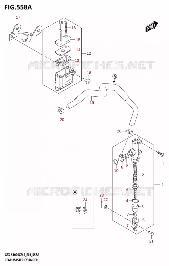 MAITRE CYLINDRE DE FREIN ARRIERE Suzuki MOTO 1000 GSX-S 2025  GSX-S1000XRREM5 E01 2025 M5 (E01)