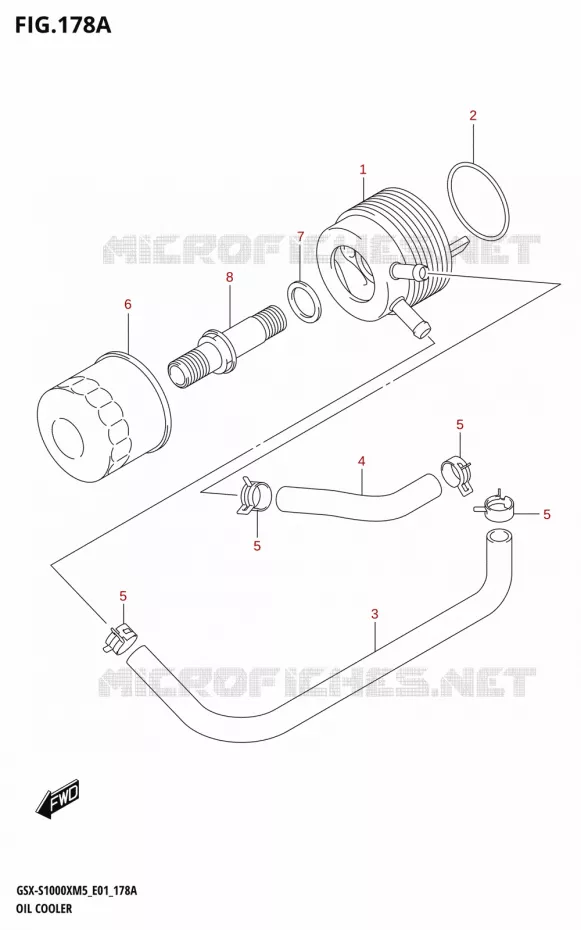 RADIATEUR D'HUILE Suzuki MOTO 1000 GSX-S 2025  GSX-S1000XRREM5 E01 2025 M5 (E01)