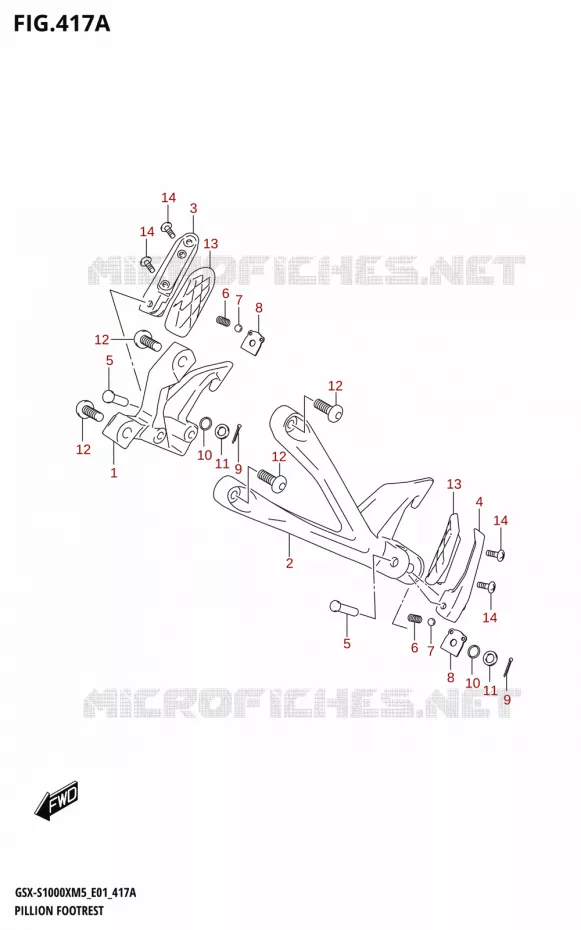 REPOSE PIED Suzuki MOTO 1000 GSX-S 2025  GSX-S1000XRREM5 E01 2025 M5 (E01)