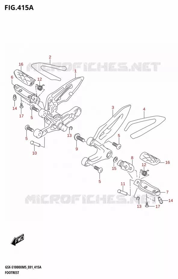 REPOSE PIEDS Suzuki MOTO 1000 GSX-S 2025  GSX-S1000XRREM5 E01 2025 M5 (E01)