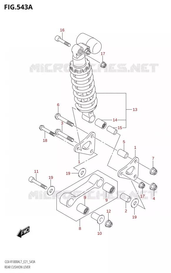 BIELLETTE DE SUSPENSION ARRIERE Suzuki MOTO 1000 GSX-R 2017  GSX-R1000AL7 E21