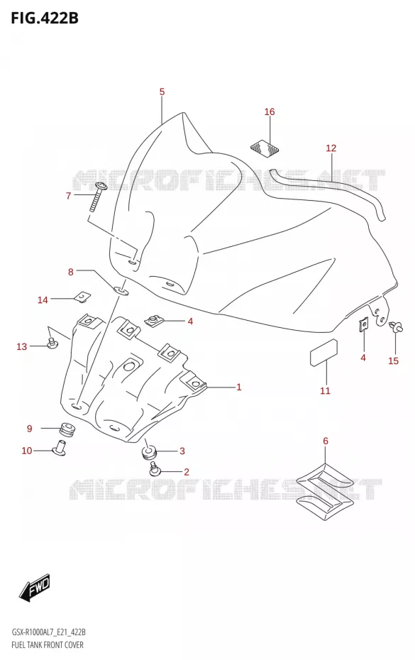 COUVRE RESERVOIR Suzuki MOTO 1000 GSX-R 2017  GSX-R1000AL7 E21