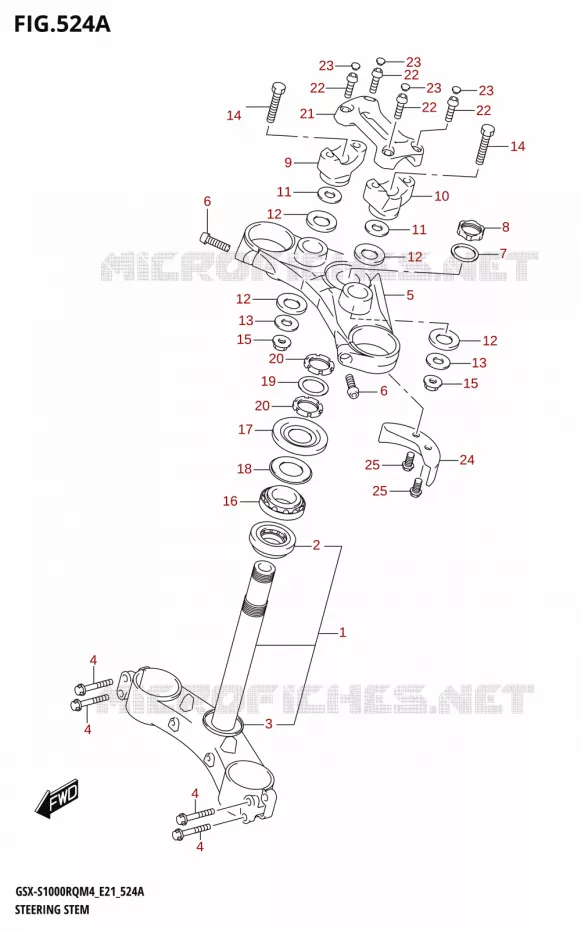 COLONNE DE DIRECTION Suzuki MOTO 1000 GSX-S 2024  GSX-S1000RQ M4 (E21)