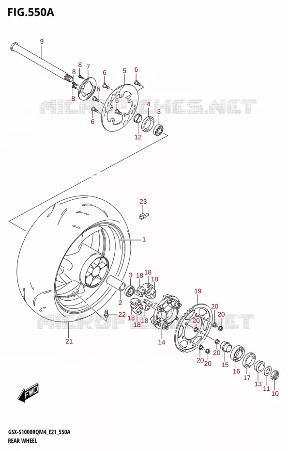 ROUE ARRIERE Suzuki MOTO 1000 GSX-S 2024  GSX-S1000RQ M4 (E21)