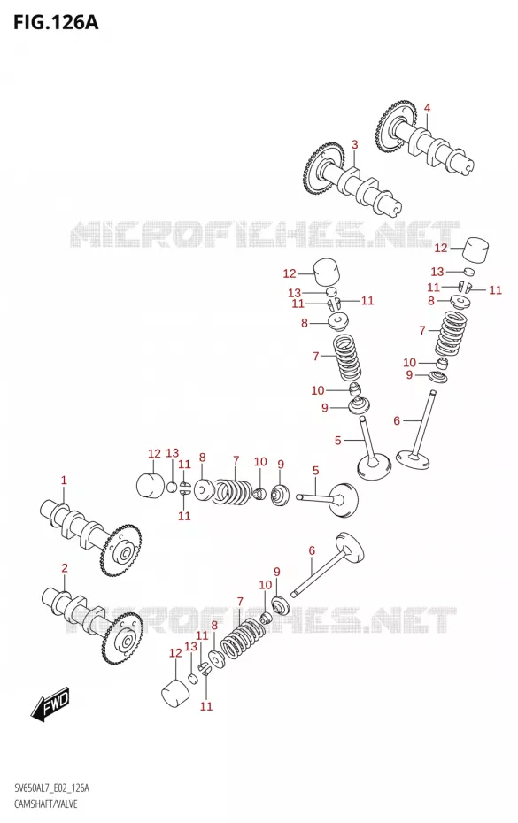 ARBRE A CAMES - SOUPAPES Suzuki MOTO 650 SV 2017  SV650A L7 (E19)