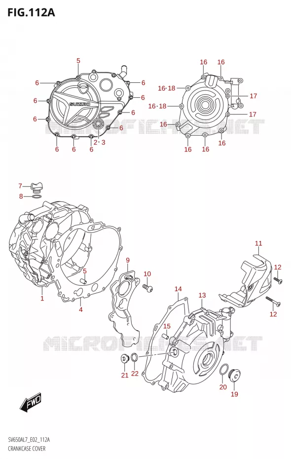 COUVERCLES DE CARTERS Suzuki MOTO 650 SV 2017  SV650A L7 (E19)