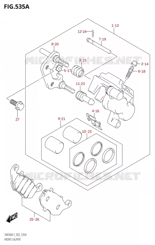 ETRIER DE FREIN AVANT Suzuki MOTO 650 SV 2017  SV650A L7 (E19)
